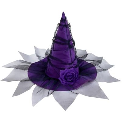 Obotsnoi Cool Witch Hat With Veil Flower Lace For Women Men Teenagers For Halloween Party Veil Retro Wizard Cosplay Halloween Witch Hat Obotsnoi Cool Witch Hat With Veil Flower Lace For Women Men Teenagers For Halloween Party Veil Retro Wizard Cosplay Halloween Witch Hat