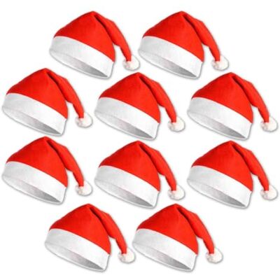 Komonee 10 x Santa Claus Christmas Hat Red Xmas Novelty – Party for Festive Holidays, Fancy Dress Up, Unisex Costume Accessory – New Years Fun for Adults and Children Komonee 10 x Santa Claus Christmas Hat Red Xmas Novelty – Party for Festive Holidays, Fancy Dress Up, Unisex Costume Accessory – New Years Fun for Adults and Children