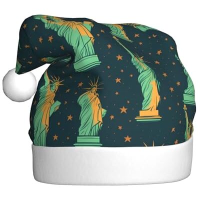 XBKGOHA statue of liberty in nyc Printing Christmas Hat for Adult quality accessory soft, lightweight, and fluffy XBKGOHA statue of liberty in nyc Printing Christmas Hat for Adult quality accessory soft, lightweight, and fluffy