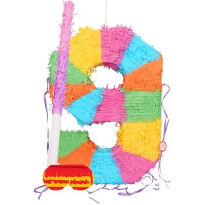 Fax Potato Number 9 Pop-Out Piñata with Stick & Blindfold Pink Stick Fillable Colorful Rainbow Pinata Lightweight Cardboard Party Decoration Pack Game Set for Birthdays, Anniversary Fax Potato Number 9 Pop-Out Piñata with Stick & Blindfold Pink Stick Fillable Colorful Rainbow Pinata Lightweight Cardboard Party Decoration Pack Game Set for Birthdays, Anniversary