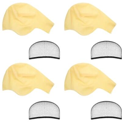 AXMQILY Mesh Liner Bald Cap Set, Black Flexible Costume Prep Accessory for Stage Makeup, Cosplay Wear, Party Scenes Daily AXMQILY Mesh Liner Bald Cap Set, Black Flexible Costume Prep Accessory for Stage Makeup, Cosplay Wear, Party Scenes Daily