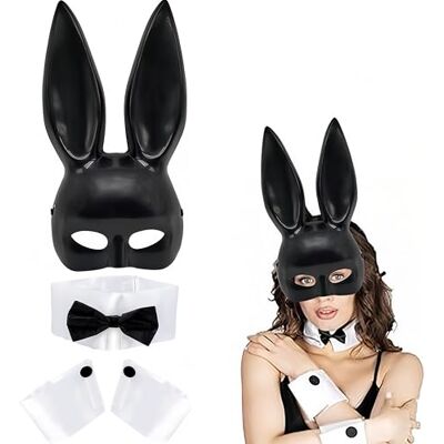 YUPDFGB 6 Pcs Bunny Costume Set for Women Bunny Cosplay Costume with Rabbit Mask Tail Bow Tie 2 Cuffs Bunny Fancy Dress Outfit for Party Cosplay, Fancy Dress, Easter Costume Wear Accessory YUPDFGB 6 Pcs Bunny Costume Set for Women Bunny Cosplay Costume with Rabbit Mask Tail Bow Tie 2 Cuffs Bunny Fancy Dress Outfit for Party Cosplay, Fancy Dress, Easter Costume Wear Accessory