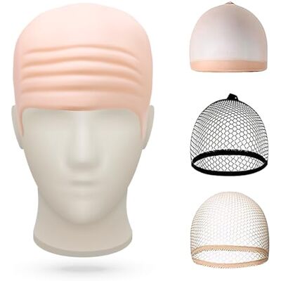 Griwuut 4 Pcs Latex Bald Cap for Adults, Bald Cap Adult Smooth Odourless, Cosplay Gru Costume Funny Wig Costume, Movies, Club Activities Halloween Party Griwuut 4 Pcs Latex Bald Cap for Adults, Bald Cap Adult Smooth Odourless, Cosplay Gru Costume Funny Wig Costume, Movies, Club Activities Halloween Party