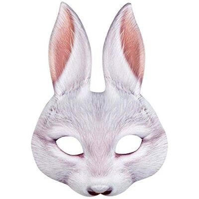 Boland Half mask, realistic print, elastic, carnival, Halloween, fancy dress, theme party, costume, theatre, fancy dress, accessory, rabbit Boland Half mask, realistic print, elastic, carnival, Halloween, fancy dress, theme party, costume, theatre, fancy dress, accessory, rabbit