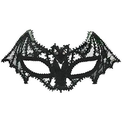 Bristol Novelty EM409 Bat Mask Lace On Headband, Multi Coloured, One Size Bristol Novelty EM409 Bat Mask Lace On Headband, Multi Coloured, One Size