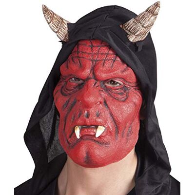 Boland 97504 Latex Face Mask Devil with Hood Red Boland 97504 Latex Face Mask Devil with Hood Red