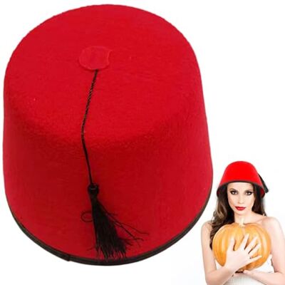 Neonvyn Red Fez Hat, Soft Non-Woven Novelty Party Hat with Tassel Classic Fancy Dress Costume Accessory for Adults, Suitable for Parties, Events, Costumes and Themed Celebrations Neonvyn Red Fez Hat, Soft Non-Woven Novelty Party Hat with Tassel Classic Fancy Dress Costume Accessory for Adults, Suitable for Parties, Events, Costumes and Themed Celebrations
