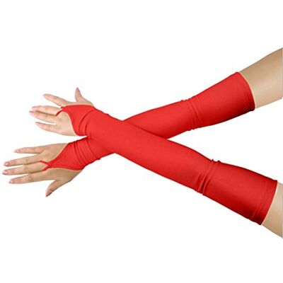 lucky baby store Girls' Boys' Adults' Halloween Makeup Fingerless Over Elbow Cosplay Costume Gloves (red) lucky baby store Girls' Boys' Adults' Halloween Makeup Fingerless Over Elbow Cosplay Costume Gloves (red)