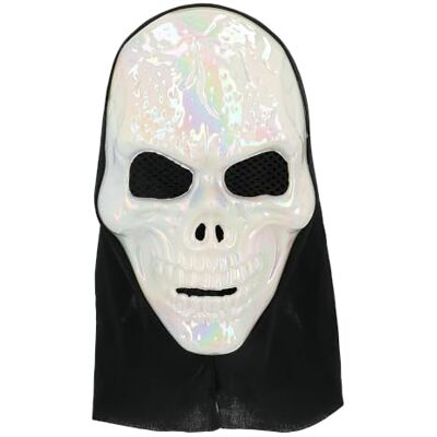 Boland Pearl Skull Face Mask with Hood – Creepy Halloween Costume Accessory for Adults – Lightweight Scary Mask for Fancy Dress, Carnival, Cosplay, Parties and Themed Events Boland Pearl Skull Face Mask with Hood – Creepy Halloween Costume Accessory for Adults – Lightweight Scary Mask for Fancy Dress, Carnival, Cosplay, Parties and Themed Events