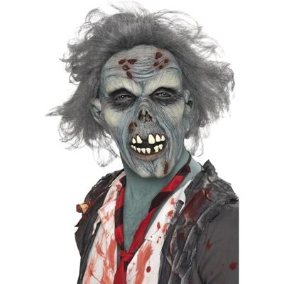 Smiffys Decaying Zombie Mask, Grey Overhead, Latex, Halloween Fancy Dress Accessory, Adult Dress Up Masks Smiffys Decaying Zombie Mask, Grey Overhead, Latex, Halloween Fancy Dress Accessory, Adult Dress Up Masks