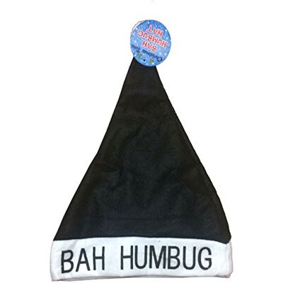 labreeze Black Bah Humbug Hat with Bobble Black Xmas Santa Hat Christmas Scrooge Office Party labreeze Black Bah Humbug Hat with Bobble Black Xmas Santa Hat Christmas Scrooge Office Party