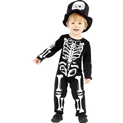 amscan 9914821 Child Toddlers Little Skeleton Fancy Dress Halloween Costume Girls Kids Cosplay (18-24 Months) amscan 9914821 Child Toddlers Little Skeleton Fancy Dress Halloween Costume Girls Kids Cosplay (18-24 Months)