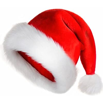 TLarder Santa Hats for Adults: Christmas Hats Adult Luxury Velvet Holiday Hat Plush Xmas Santa Claus Outfit Hat for New Year Festive Party Gifts (Adult) TLarder Santa Hats for Adults: Christmas Hats Adult Luxury Velvet Holiday Hat Plush Xmas Santa Claus Outfit Hat for New Year Festive Party Gifts (Adult)