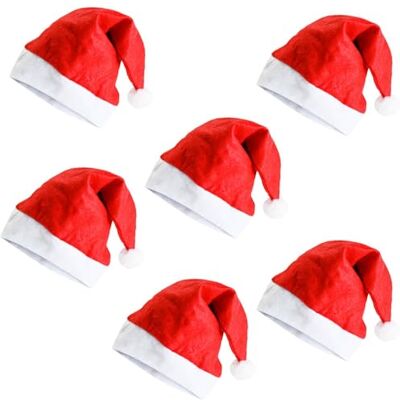 RAM ONLINE Ram® 6 Pieces Father Christmas Santa Hat Christmas Party Fancy Dress Hats Or Santa Costume Dressing Up Father Christmas Red Santa Hat For Christmas Party RAM ONLINE Ram® 6 Pieces Father Christmas Santa Hat Christmas Party Fancy Dress Hats Or Santa Costume Dressing Up Father Christmas Red Santa Hat For Christmas Party