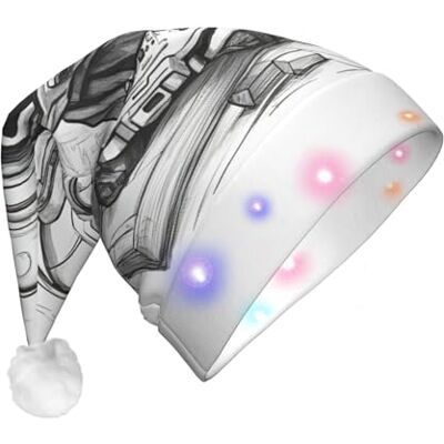 Tianbaozdp Monochrome Sketch Style Gaming Print Christmas Hat Novelty LED Shine Hat Colorful Santa Headwear Holiday Party Supplies Tianbaozdp Monochrome Sketch Style Gaming Print Christmas Hat Novelty LED Shine Hat Colorful Santa Headwear Holiday Party Supplies