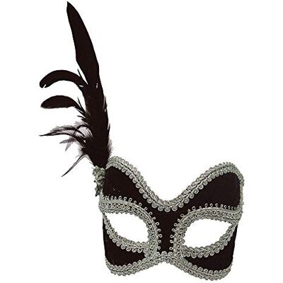 Bristol Novelty Elegant Black & Silver Female Eye Mask (Pack of 1) Perfect for Masquerade Balls, Carnival, New Year's Eve, & Costume Parties Halloween Bristol Novelty Elegant Black & Silver Female Eye Mask (Pack of 1) Perfect for Masquerade Balls, Carnival, New Year's Eve, & Costume Parties Halloween