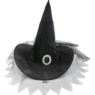 CAZSTYK Modern Halloween Witch Hat with Pleated Veil, Cosplay Adult Hair Accessories, Carnivals Party Supplies, Masquerade Wizard Hat, Cosplay Costume CAZSTYK Modern Halloween Witch Hat with Pleated Veil, Cosplay Adult Hair Accessories, Carnivals Party Supplies, Masquerade Wizard Hat, Cosplay Costume