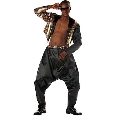 California Costumes 00789-Black/Gold-Small/Medium Old School Rapper 80s Adult-Sized Costume, Multicolored, Small/Medium California Costumes 00789-Black/Gold-Small/Medium Old School Rapper 80s Adult-Sized Costume, Multicolored, Small/Medium