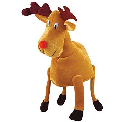 HENBRANDT Adult Red-Nosed Reindeer Christmas Hat with Dangling Legs Funny Hat Plush Novelty Secret Santa Gifts Joke Party Headwear Fancy Dress Costume Accessory for Men and Women HENBRANDT Adult Red-Nosed Reindeer Christmas Hat with Dangling Legs Funny Hat Plush Novelty Secret Santa Gifts Joke Party Headwear Fancy Dress Costume Accessory for Men and Women