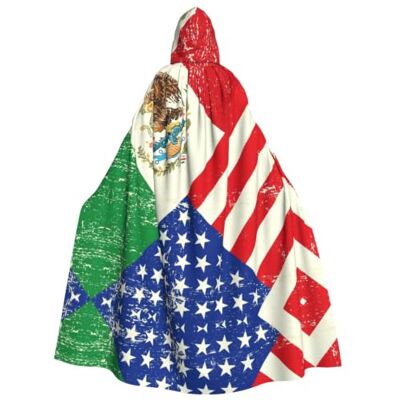 KLJnmbb Mexican American Flag Print Hooded Cloak Halloween Robe Cosplay Carnival 185cm Casual Wear Versatile Accessory Outdoor Versatile Costume Cape KLJnmbb Mexican American Flag Print Hooded Cloak Halloween Robe Cosplay Carnival 185cm Casual Wear Versatile Accessory Outdoor Versatile Costume Cape