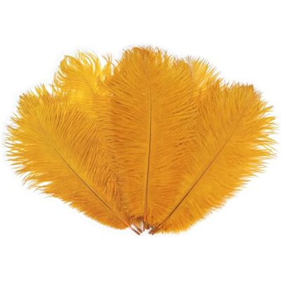 LONDGEN 20pcs Gold Natural Ostrich Feathers 10-12 inch(25-30cm) Plume for Wedding Decoration Easter Bonnets Costume Customization and Halloween Party Carnival LONDGEN 20pcs Gold Natural Ostrich Feathers 10-12 inch(25-30cm) Plume for Wedding Decoration Easter Bonnets Costume Customization and Halloween Party Carnival