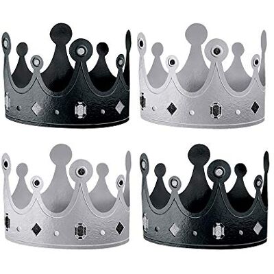 amscan 12 Black & White King Queen Party Card Crowns amscan 12 Black & White King Queen Party Card Crowns