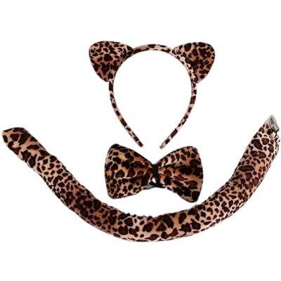 Kalttoy Costume Accessory Set Leopard Print Headband Ears Holiday Dress Up Costume Accessory for Cosplay Photos, Party Stage Event, Leopard Character Display Looks Kalttoy Costume Accessory Set Leopard Print Headband Ears Holiday Dress Up Costume Accessory for Cosplay Photos, Party Stage Event, Leopard Character Display Looks