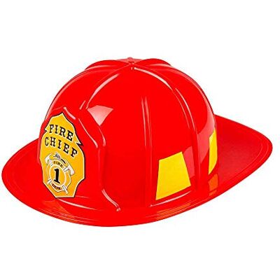 Boland Adult Fireman Helmet, Hard Plastic, Fireman Hat, Firefighter Helmet, Fireman Fancy Dress Accessory, Fire Chief, Headwear, Halloween, One Size, Red and Yellow (Red) Boland Adult Fireman Helmet, Hard Plastic, Fireman Hat, Firefighter Helmet, Fireman Fancy Dress Accessory, Fire Chief, Headwear, Halloween, One Size, Red and Yellow (Red)