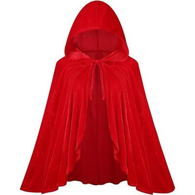 LIKPOJA Little Red Riding Hooded Velvet Cloak Halloween Christmas Cosplay Party Fancy Costume Cape for Adult Women Grils(RedA,80cm) LIKPOJA Little Red Riding Hooded Velvet Cloak Halloween Christmas Cosplay Party Fancy Costume Cape for Adult Women Grils(RedA,80cm)