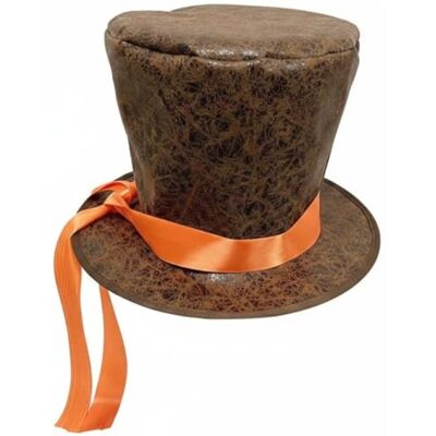 Sslvya Magician Hat with Orange Ribbon Tuxedo Costume Cap for Halloween Fancy Dress Party Headwear Accessory Sslvya Magician Hat with Orange Ribbon Tuxedo Costume Cap for Halloween Fancy Dress Party Headwear Accessory