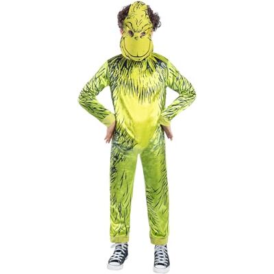 Smiffys Dr Seuss The Grinch Costume for Kids Official Licensed Green Fancy Dress Jumpsuit with Character Mask, Children’s Christmas Party Outfit, Book Week & Holiday Dress Up Smiffys Dr Seuss The Grinch Costume for Kids Official Licensed Green Fancy Dress Jumpsuit with Character Mask, Children’s Christmas Party Outfit, Book Week & Holiday Dress Up