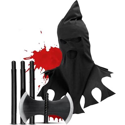 COUNTRY PURSUIT Adults Halloween Executioner Costume Accessory Set/Black EXECUTIONER HOOD + Plastic Axe halloween, Scary Death Punisher Scary, Horror Costume Kit COUNTRY PURSUIT Adults Halloween Executioner Costume Accessory Set/Black EXECUTIONER HOOD + Plastic Axe halloween, Scary Death Punisher Scary, Horror Costume Kit