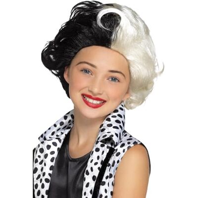 Smiffys Evil Madame Wig, Black & White Kids, Girls Fancy Dress, Child Dress Up Wigs Smiffys Evil Madame Wig, Black & White Kids, Girls Fancy Dress, Child Dress Up Wigs
