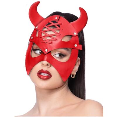 Smiffys Fever Red Mock Leather Devil Mask, Fever Accessories Fancy Dress, Devil Dress Up Masks Smiffys Fever Red Mock Leather Devil Mask, Fever Accessories Fancy Dress, Devil Dress Up Masks