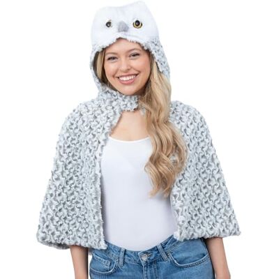 Smiffys Deluxe Baby Owl Cape for Adults, Soft Plush Fancy Dress Costume Accessory with Hood, Animal Party Outfit for Book Week, Forest Theme and Fancy Dress Smiffys Deluxe Baby Owl Cape for Adults, Soft Plush Fancy Dress Costume Accessory with Hood, Animal Party Outfit for Book Week, Forest Theme and Fancy Dress