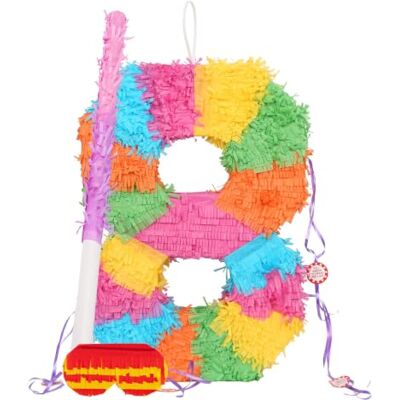 Fax Potato Number 8 Pop-Out Piñata with Stick & Blindfold Pink Stick Fillable Colorful Rainbow Pinata Lightweight Cardboard Party Decoration Pack Game Set for Birthdays, Anniversary Fax Potato Number 8 Pop-Out Piñata with Stick & Blindfold Pink Stick Fillable Colorful Rainbow Pinata Lightweight Cardboard Party Decoration Pack Game Set for Birthdays, Anniversary