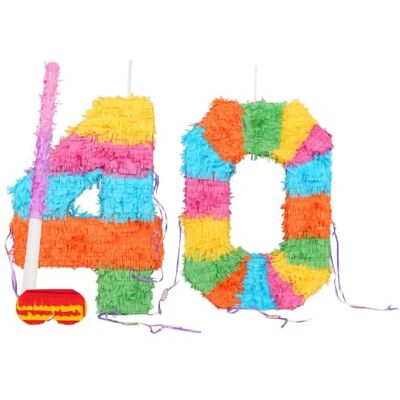 Fax Potato 40th Birthday Piñata Set with Pink Stick & Blindfold Multicoloured Fillable Birthday Party Decoration, Sweet Holder Game, Kids & Adults Celebration Supplies, Wedding, Anniversary Fax Potato 40th Birthday Piñata Set with Pink Stick & Blindfold Multicoloured Fillable Birthday Party Decoration, Sweet Holder Game, Kids & Adults Celebration Supplies, Wedding, Anniversary