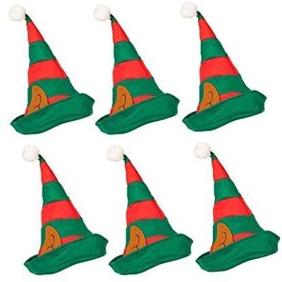 Dreamzfit 6 Pack Christmas Elf Hat with Ears Santa's Helper Novelty Xmas Party Hat for Adults, Unisex Festive Costume for Office Party, Secret Santa Gift Dreamzfit 6 Pack Christmas Elf Hat with Ears Santa's Helper Novelty Xmas Party Hat for Adults, Unisex Festive Costume for Office Party, Secret Santa Gift