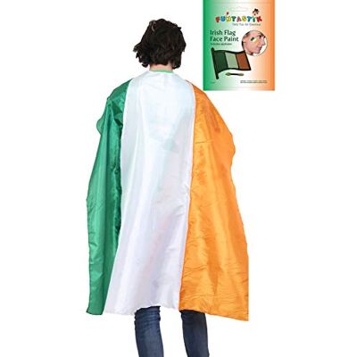 labreeze Adults Irish Flag Satin Cape 48 Inches with Flag Makeup Set St Patrick’s Fancy Dress Costume labreeze Adults Irish Flag Satin Cape 48 Inches with Flag Makeup Set St Patrick’s Fancy Dress Costume
