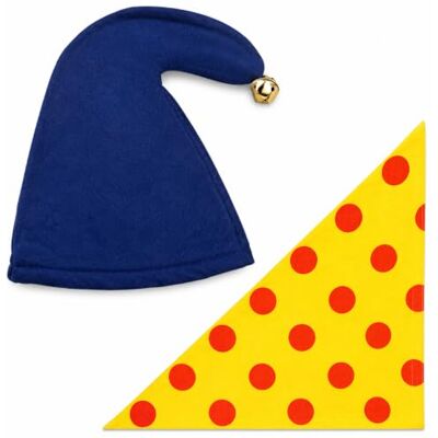 jokeshop Noddy Hat With Bell & Scarf Gnome TV Character Fancy Dress Costume Set Cartoon jokeshop Noddy Hat With Bell & Scarf Gnome TV Character Fancy Dress Costume Set Cartoon