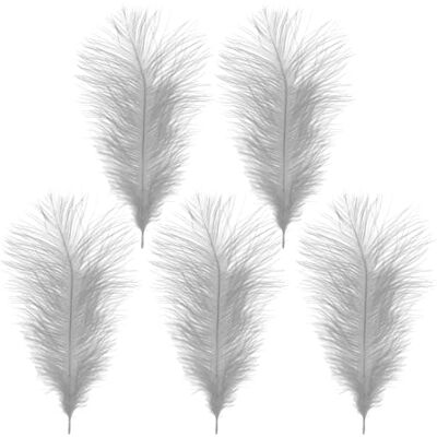 Trimming Shop 14-16inch(35-40cm) Silver Ostrich Feathers Plume for Wedding Table Centrepieces Home Decoration Decorating Costumes Headdresses Showgirl Spadones, Pack of 5 Trimming Shop 14-16inch(35-40cm) Silver Ostrich Feathers Plume for Wedding Table Centrepieces Home Decoration Decorating Costumes Headdresses Showgirl Spadones, Pack of 5
