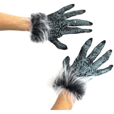 I LOVE FANCY DRESS Adults Werewolf Gloves Pack of 1 Pair of Grey Gloves with Furry Cuffs Adults Halloween TV Film Fancy Dress Costume Accessory I LOVE FANCY DRESS Adults Werewolf Gloves Pack of 1 Pair of Grey Gloves with Furry Cuffs Adults Halloween TV Film Fancy Dress Costume Accessory