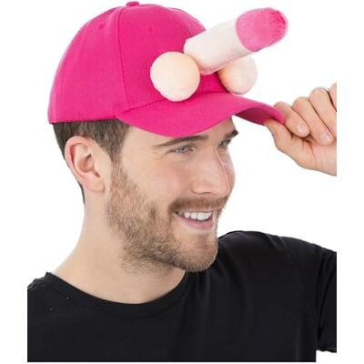 Smiffys Willy Peaked Cap, Pink Baseball Cap with Plush Novelty Penis, Adult Humour Hat for Stag Nights, Fancy Dress, Festival Fun & Naughty Costume Accessories Smiffys Willy Peaked Cap, Pink Baseball Cap with Plush Novelty Penis, Adult Humour Hat for Stag Nights, Fancy Dress, Festival Fun & Naughty Costume Accessories