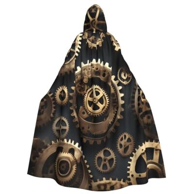 KLJnmbb Steampunk Gears Print Hooded Cloak Halloween Robe Cosplay Carnival 185cm Casual Wear Versatile Accessory Outdoor Versatile Costume Cape KLJnmbb Steampunk Gears Print Hooded Cloak Halloween Robe Cosplay Carnival 185cm Casual Wear Versatile Accessory Outdoor Versatile Costume Cape