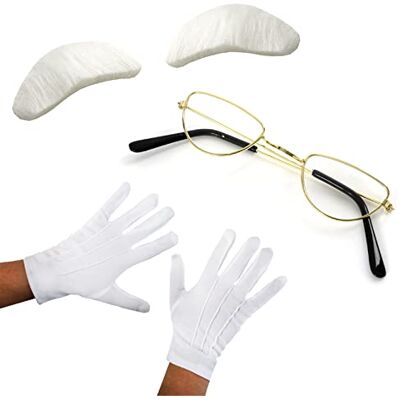 I LOVE FANCY DRESS Santa Claus Half Moon Glasses, Gloves and White Eyebrows Christmas Fancy Dress I LOVE FANCY DRESS Santa Claus Half Moon Glasses, Gloves and White Eyebrows Christmas Fancy Dress