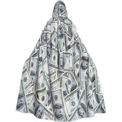 KoloQren Unisex Funny Dollar Money Print Hooded Cloak Carnival Halloween Party Cosplay Costume Cape KoloQren Unisex Funny Dollar Money Print Hooded Cloak Carnival Halloween Party Cosplay Costume Cape