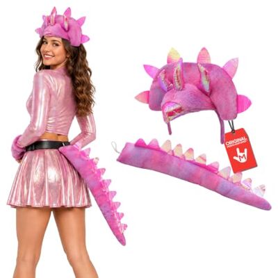Nicky Bigs Novelties Adult Triceratops 3 Horn Dinosaur Headband Tail Colorful Costume Accessory Set Nicky Bigs Novelties Adult Triceratops 3 Horn Dinosaur Headband Tail Colorful Costume Accessory Set