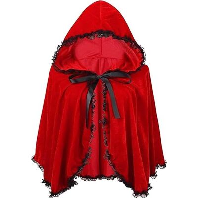 LIKPOJA Little Red Riding Hooded Velvet Cloak Halloween Christmas Cosplay Party Fancy Costume Cape for Adult Women Grils(RedC,60cm) LIKPOJA Little Red Riding Hooded Velvet Cloak Halloween Christmas Cosplay Party Fancy Costume Cape for Adult Women Grils(RedC,60cm)