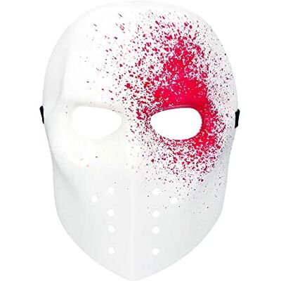 Boland 72276 Bloody Killer Face Mask, Ice Hockey Mask, Bloody Killer, Psycho, Accessory, Halloween, Carnival, Theme Party Boland 72276 Bloody Killer Face Mask, Ice Hockey Mask, Bloody Killer, Psycho, Accessory, Halloween, Carnival, Theme Party
