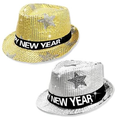 Fogcosy New Years Eve Party Accessories 2 Pcs One Size Happy New Year Hats, Gold and Silver Glitter Star Jazz Cap, New Year's Party Hats for Cosplay Costume Decorations Supplies Fogcosy New Years Eve Party Accessories 2 Pcs One Size Happy New Year Hats, Gold and Silver Glitter Star Jazz Cap, New Year's Party Hats for Cosplay Costume Decorations Supplies